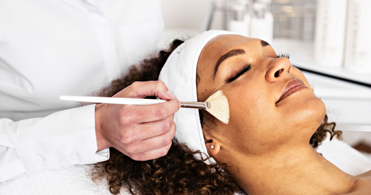 lactic acid resurfacer being applied to patients face